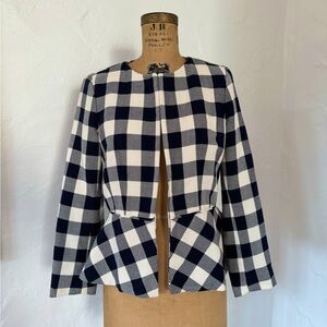 Carolina Herrera Navy Plaid Jacket